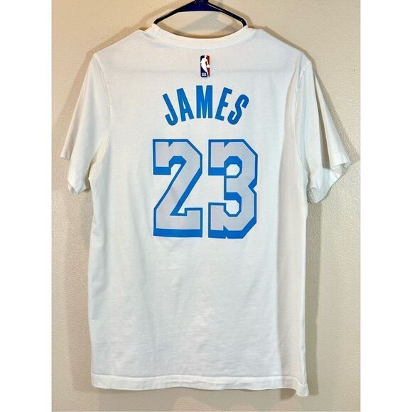 NWOT Nike Los Angeles Lakers 2020 City Edition Player T-Shirt LeBron James - Picture 4 of 10